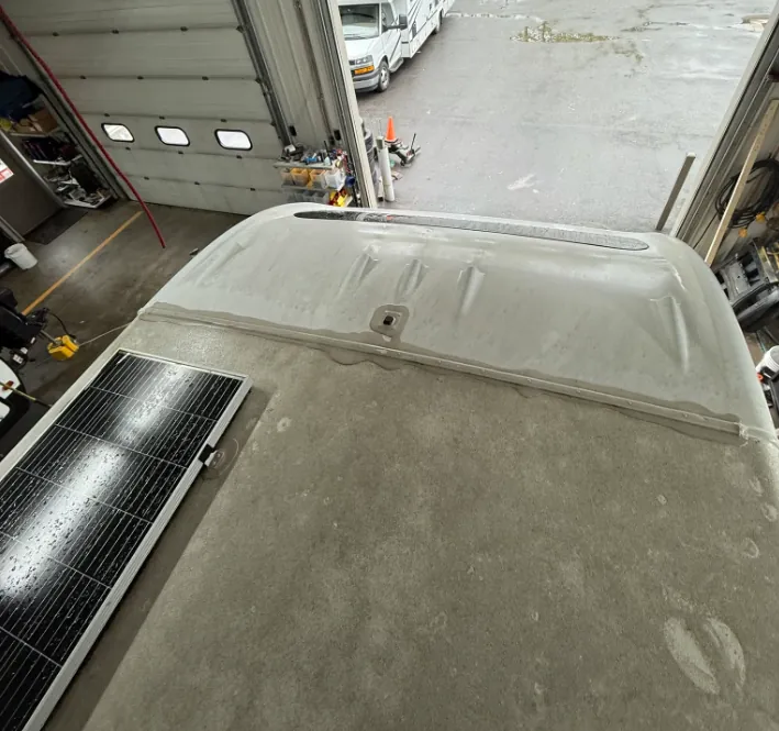 Fiberglass roof repair on an RV in Florida