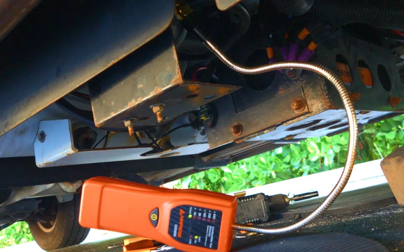 LP line and fitting repair on an RV in Florida