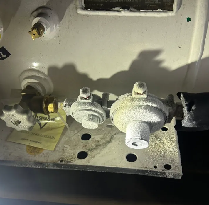 Tank valve + OPD service on an RV in Florida