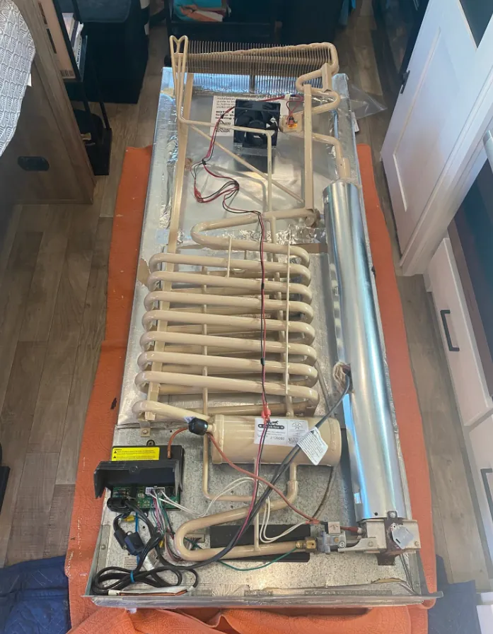 Norcold absorption cooling unit on an RV in Florida