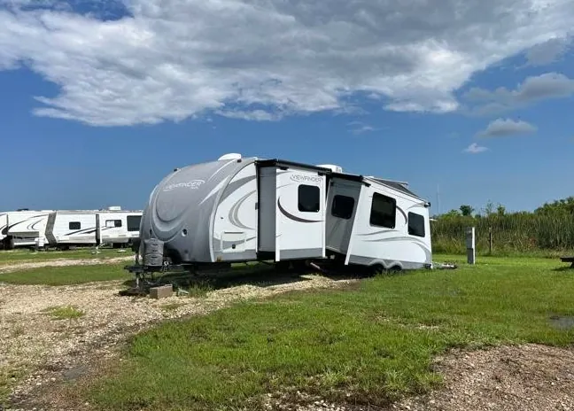 Post-hurricane assessment on an RV in Florida