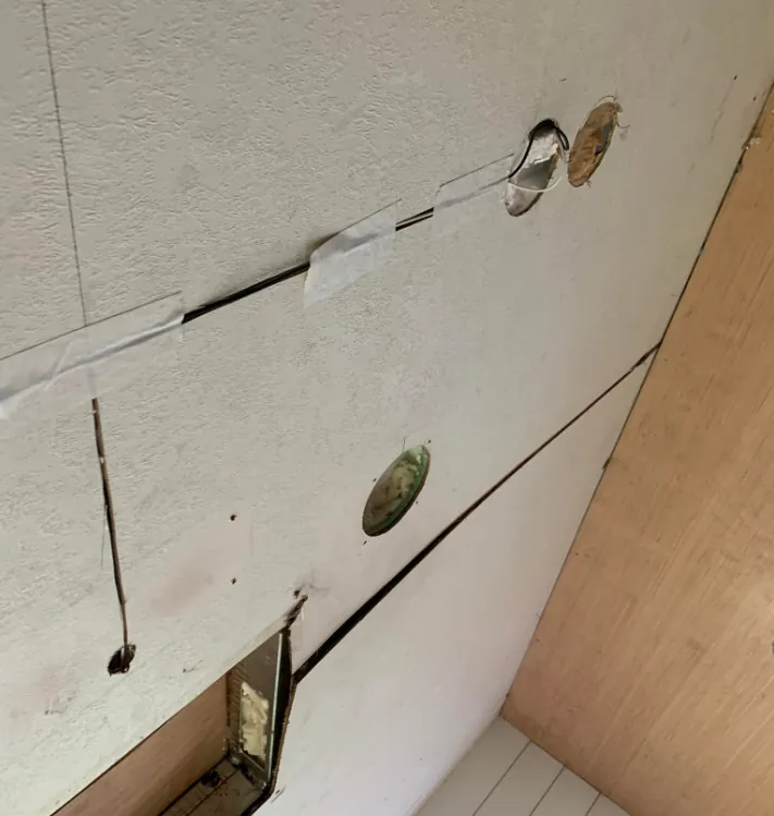 Ceiling panel replacement on an RV in Florida