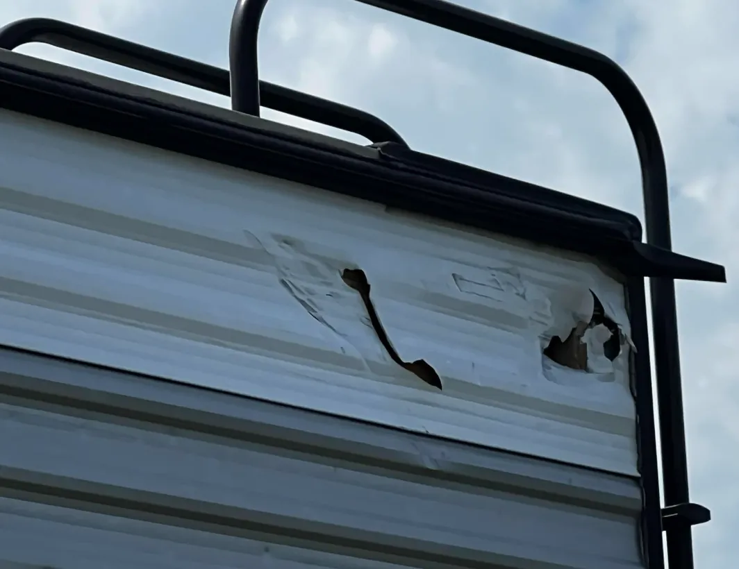 Insurance damage appraisal on an RV in Florida