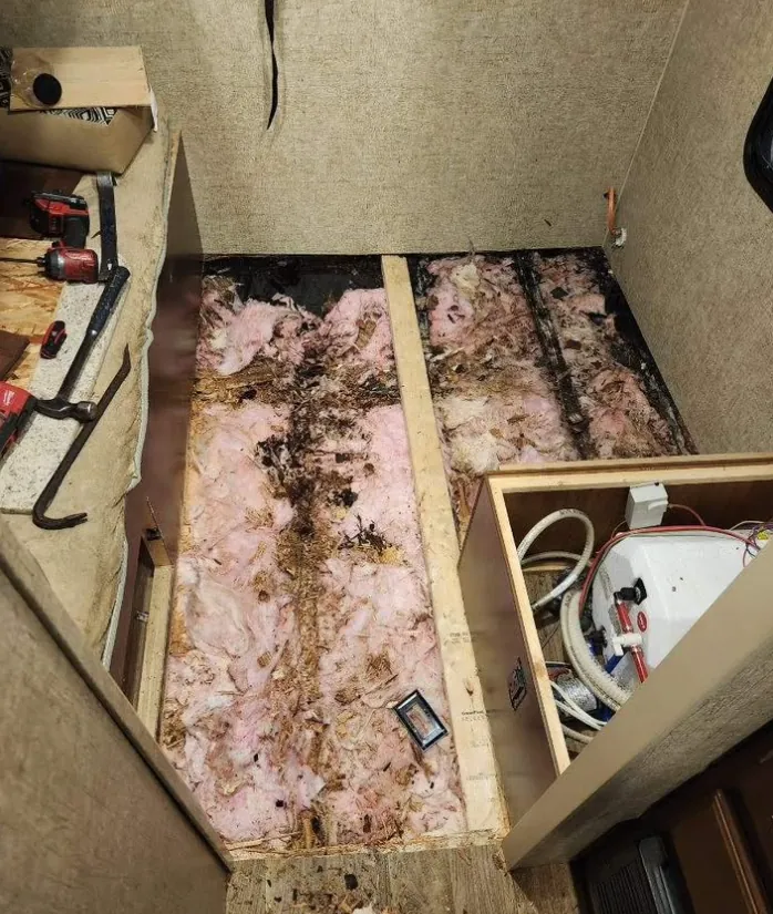 Subfloor replacement on an RV in Florida