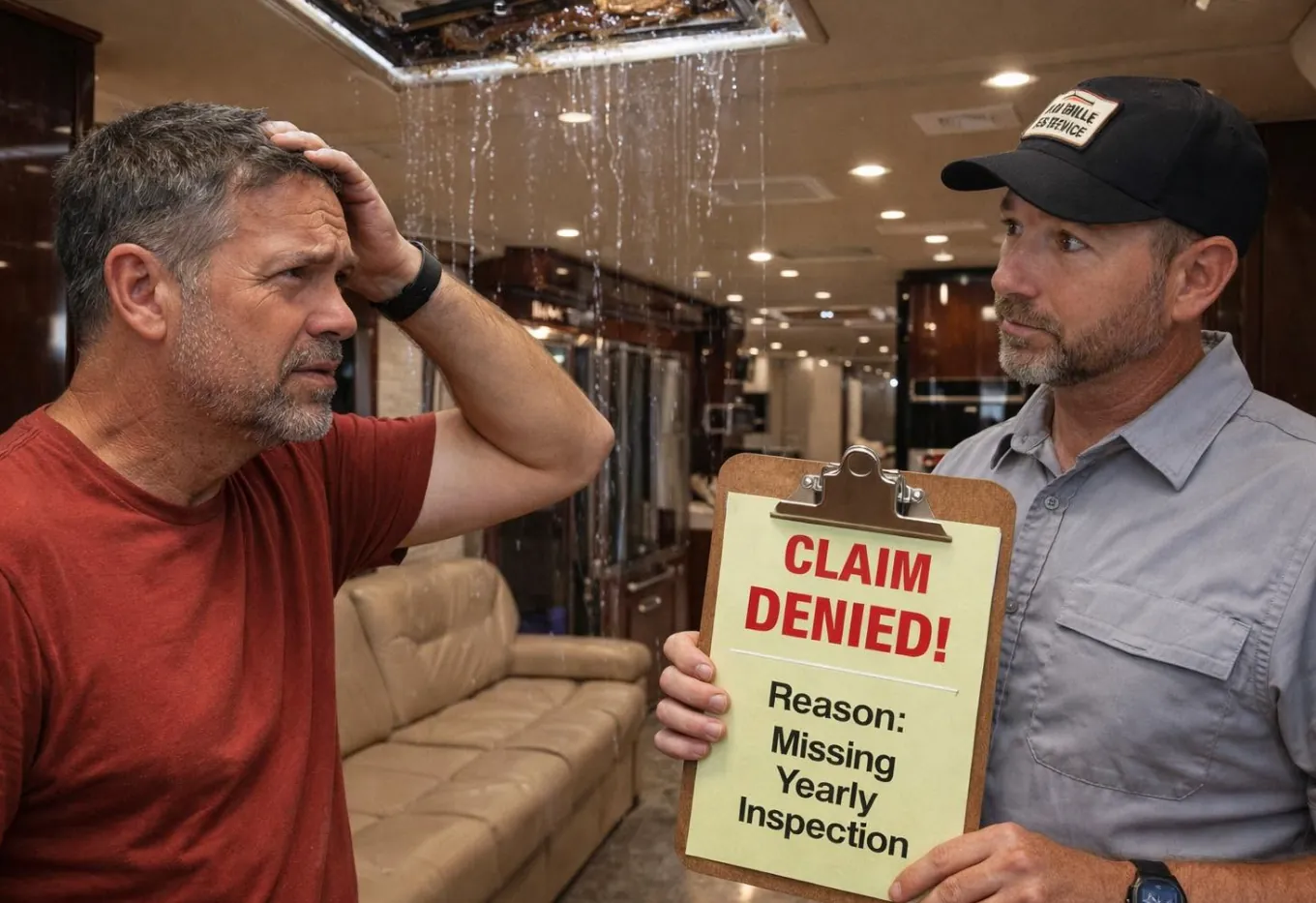 Warranty claim documentation on an RV in Florida