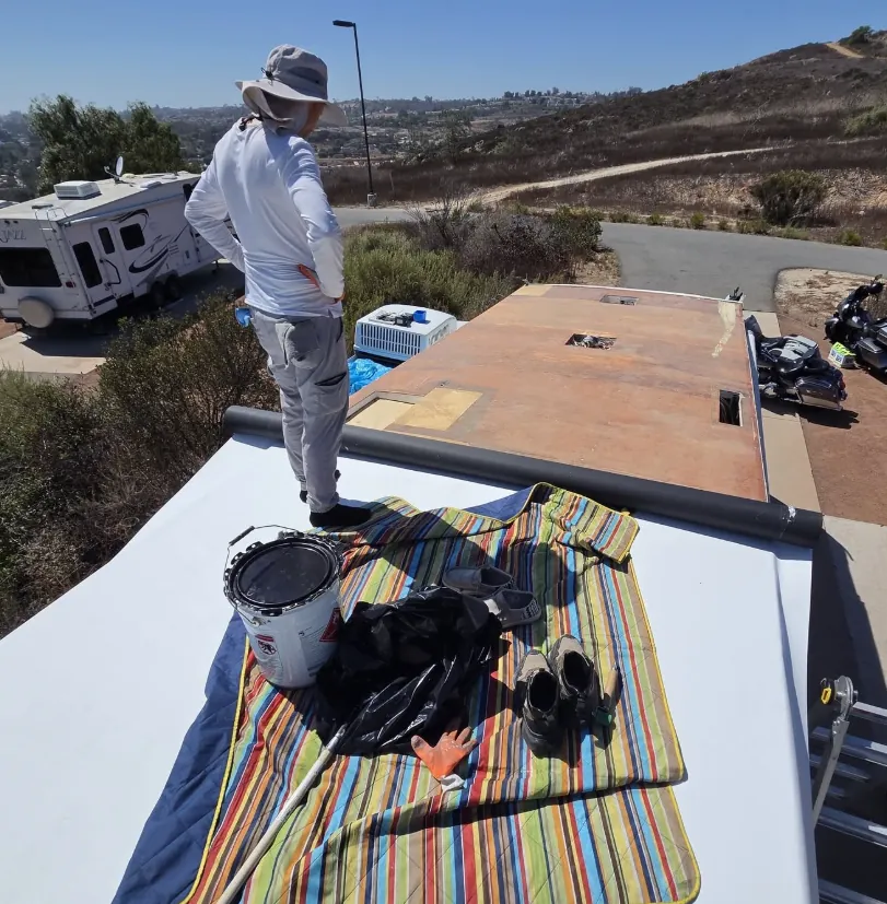 TPO roof replacement on an RV in Florida